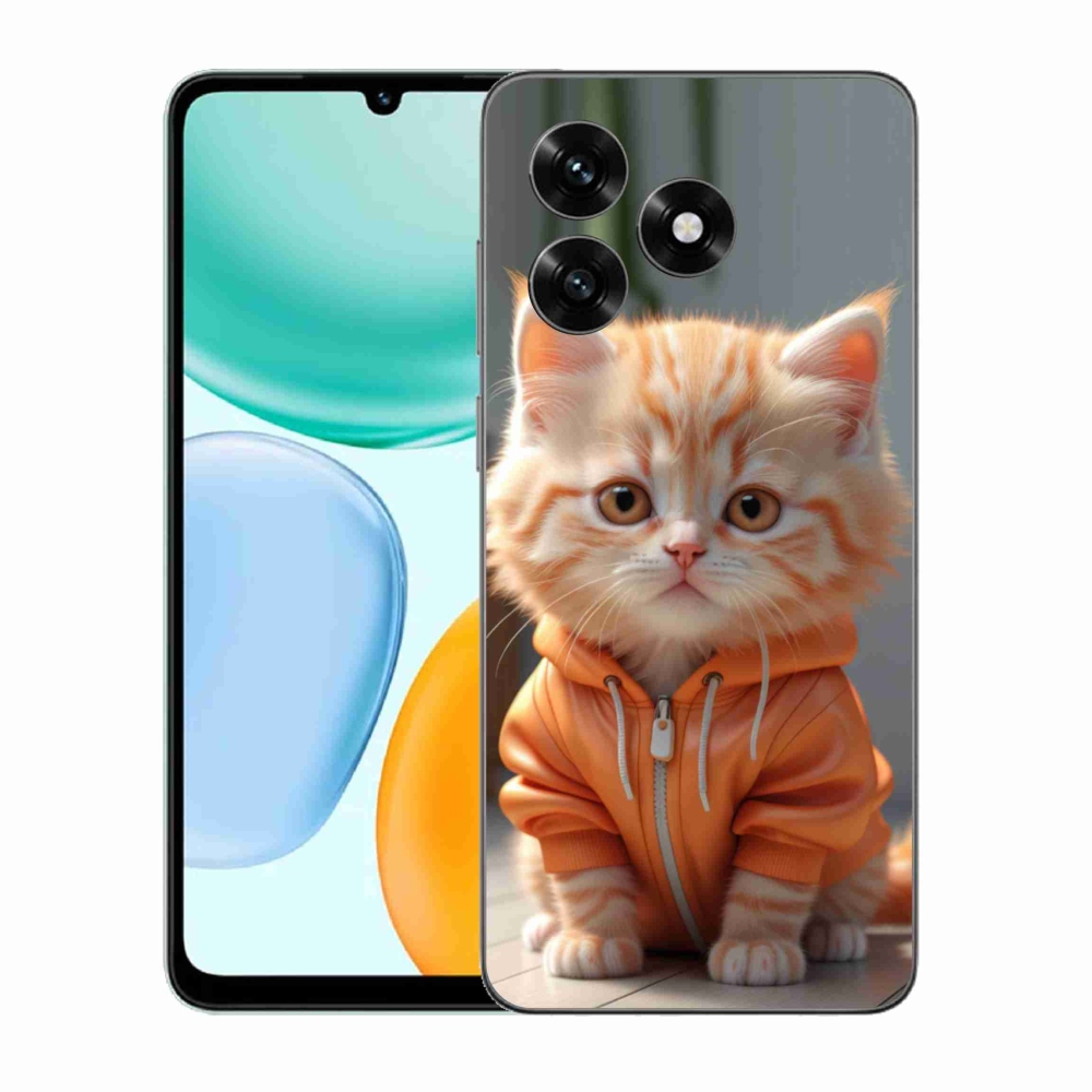 Gél borítás mmCase a Honor X5c Plus számára - cica egy melegítőben