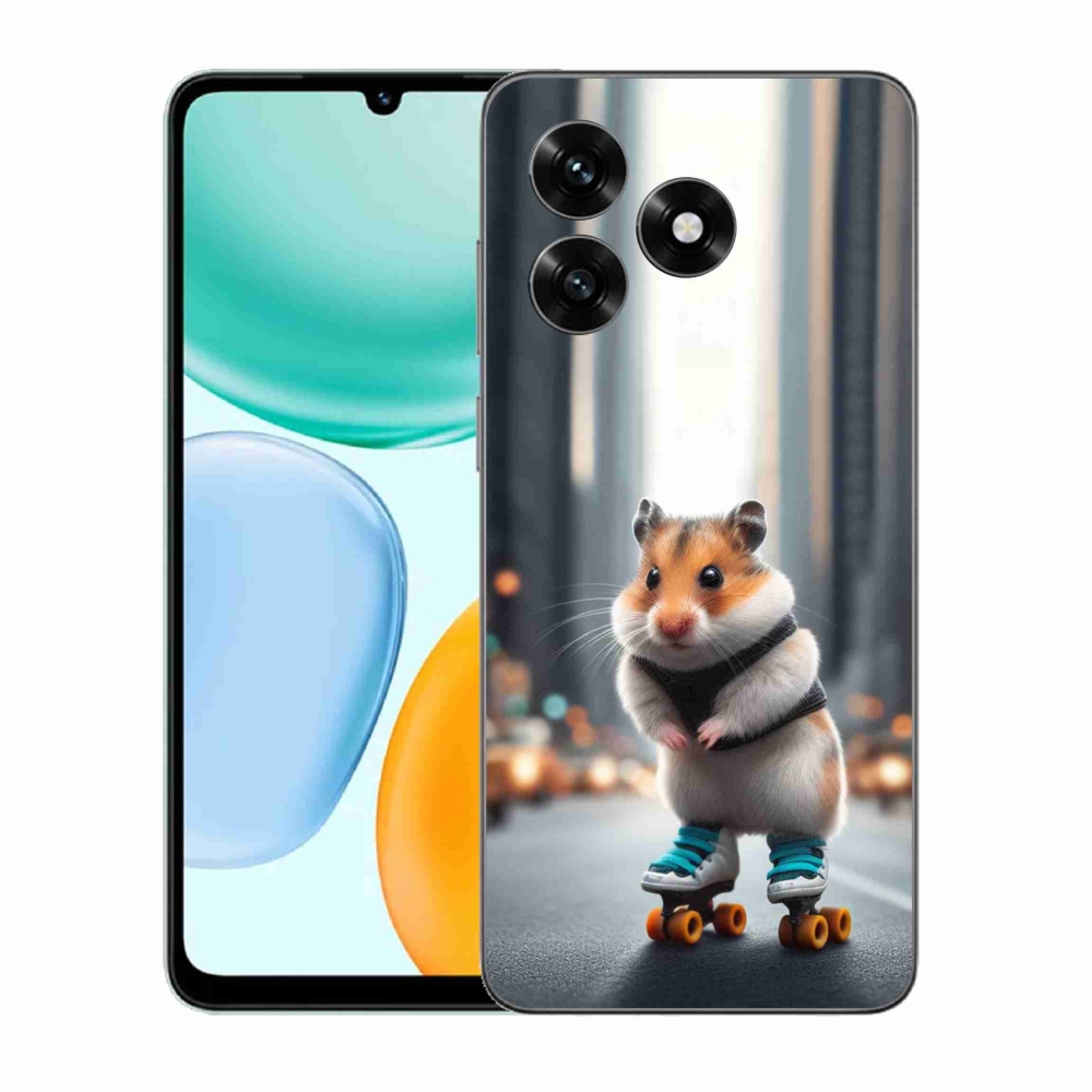 Zselés borítás mmCase a Honor X5c Plus számára - hörcsög a korcsolyán