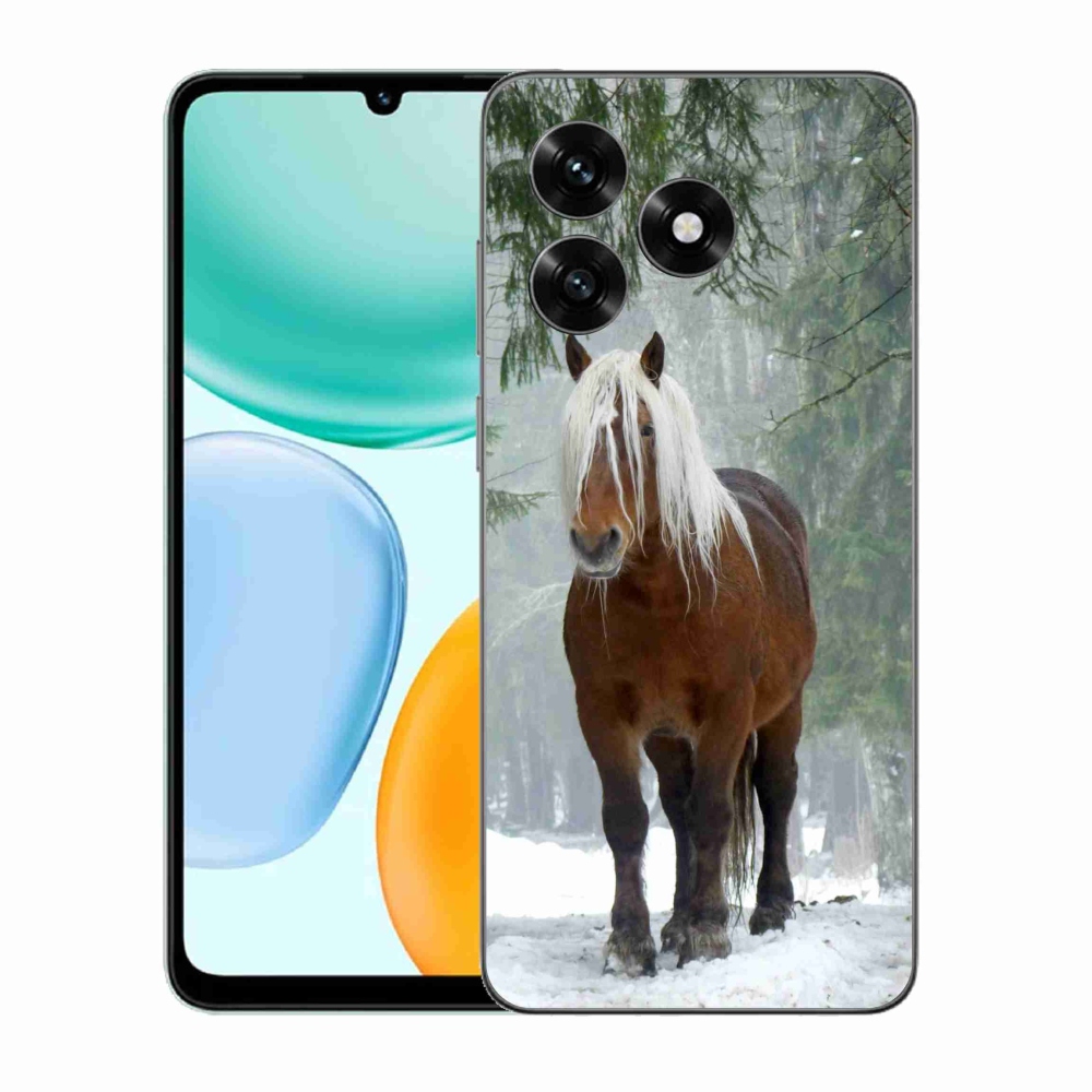 Zselés borítás mmCase a Honor X5c Plus számára - ló az erdőben