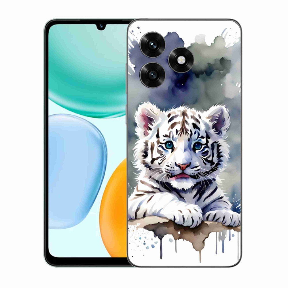 Gél borítás mmCase a Honor X5c Plus számára - fehér tigriskölyök