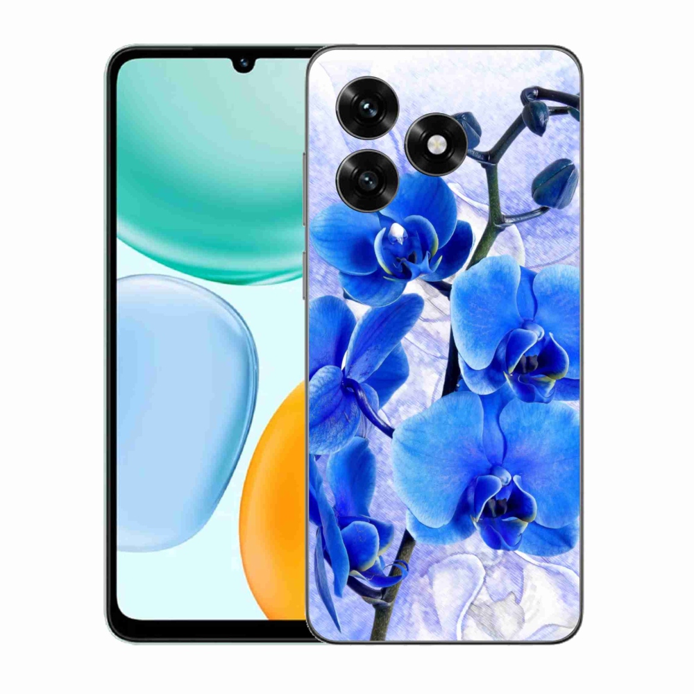 Zselés borítás mmCase a Honor X5c Plus számára - kék virágok