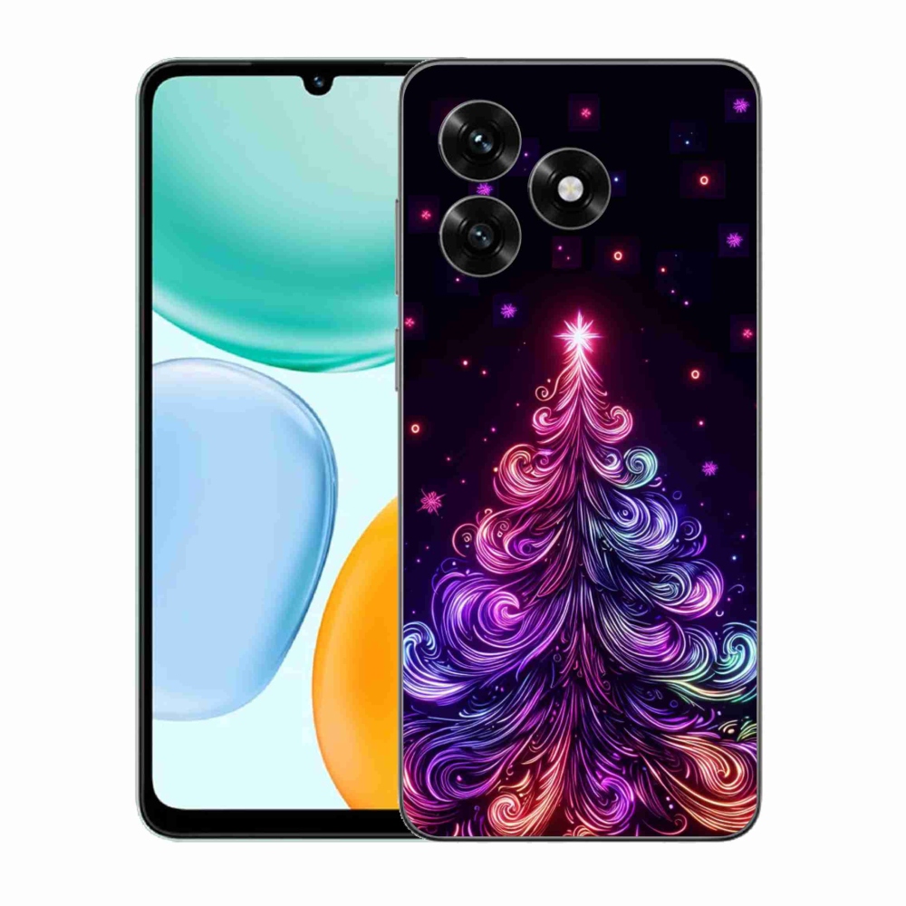 Zselés borítás mmCase a Honor X5c Plus számára - neon karácsonyfa 1