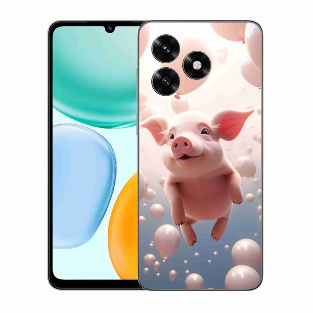 Gél borítás mmCase a Honor X5c Plus számára - malacka lufikkal