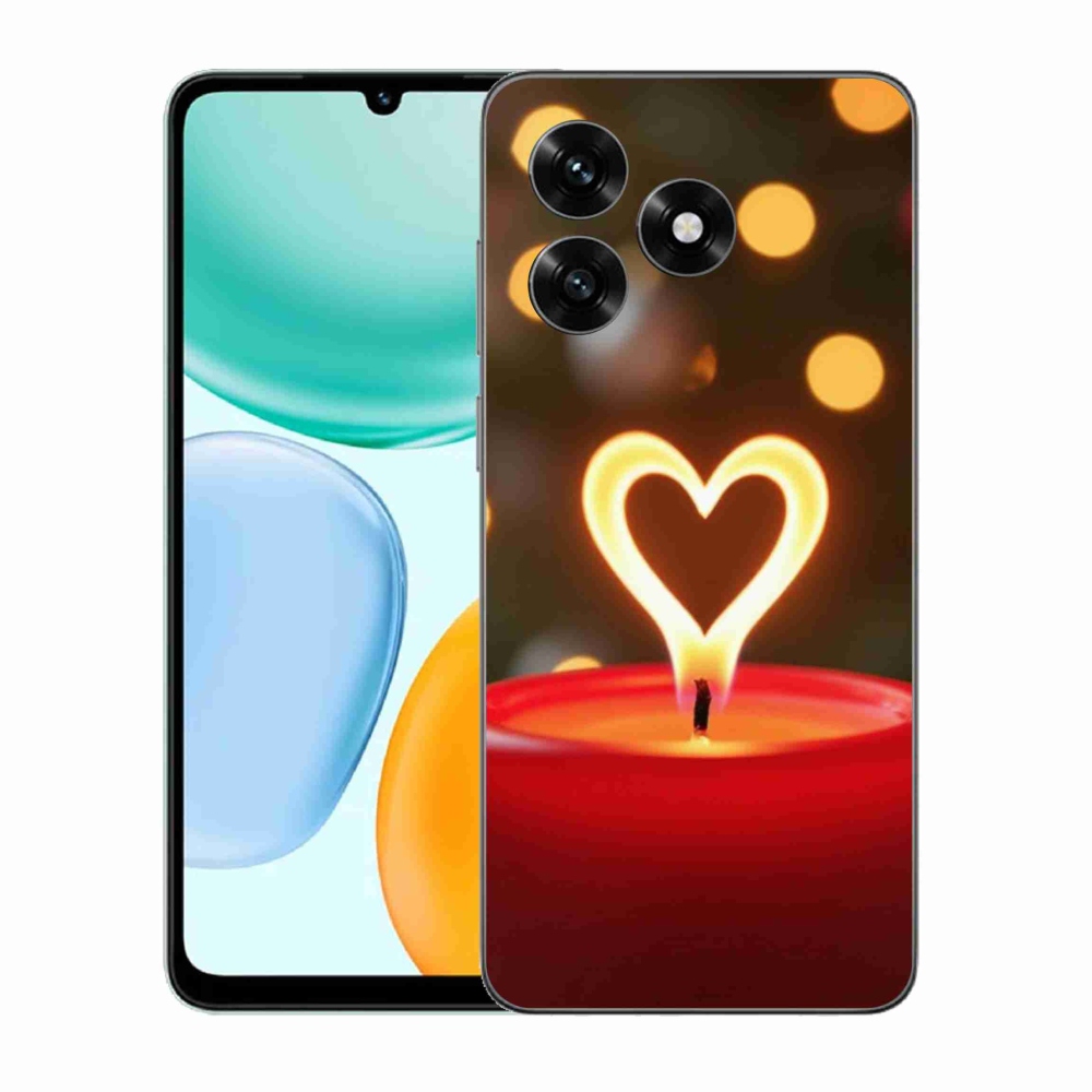 Zselés borítás mmCase a Honor X5c Plus számára - láng szíve