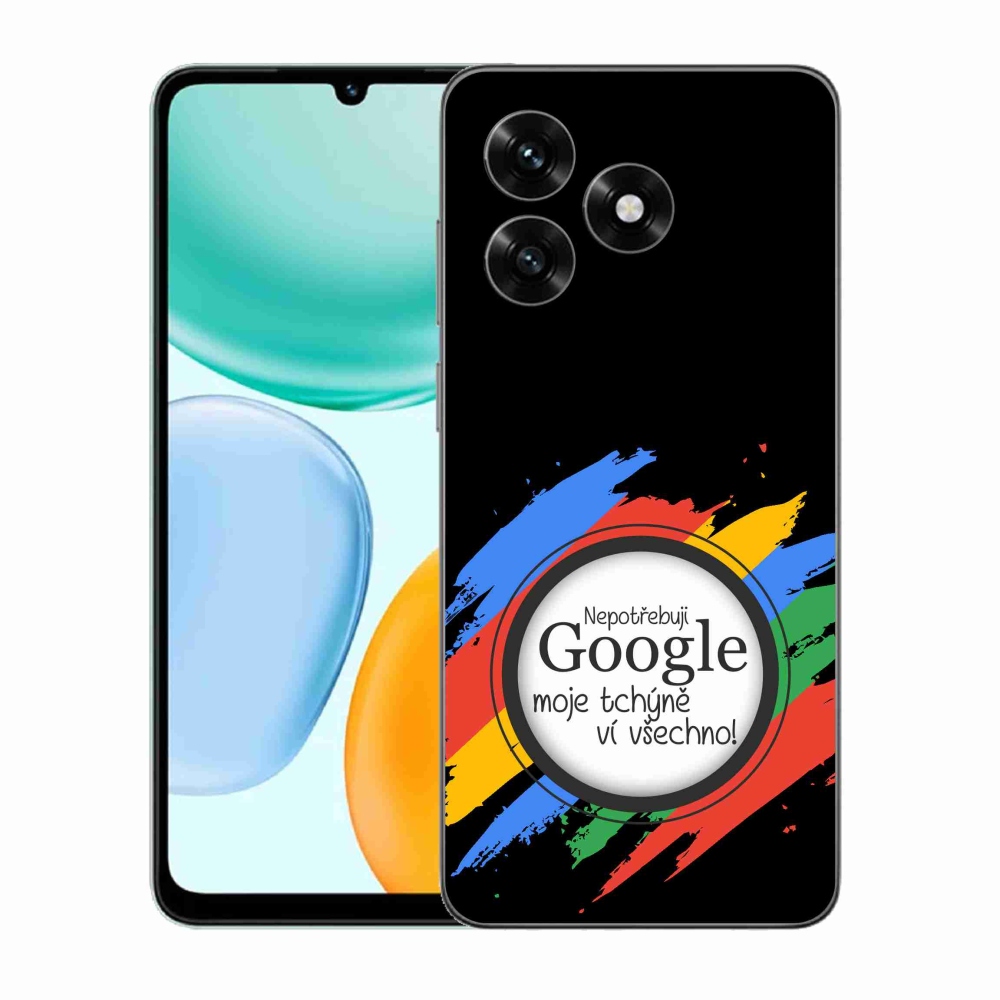 Gél borítás mmCase a Honor X5c Plus-hoz - anyós mindent tud fekete háttérrel