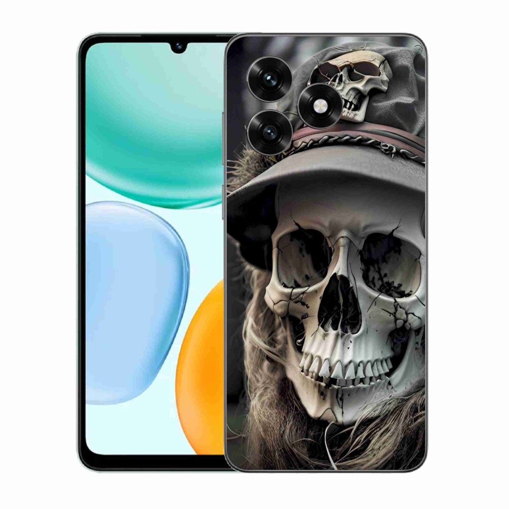 Zselés borítás mmCase a Honor X5c Plus számára - sötét koponya