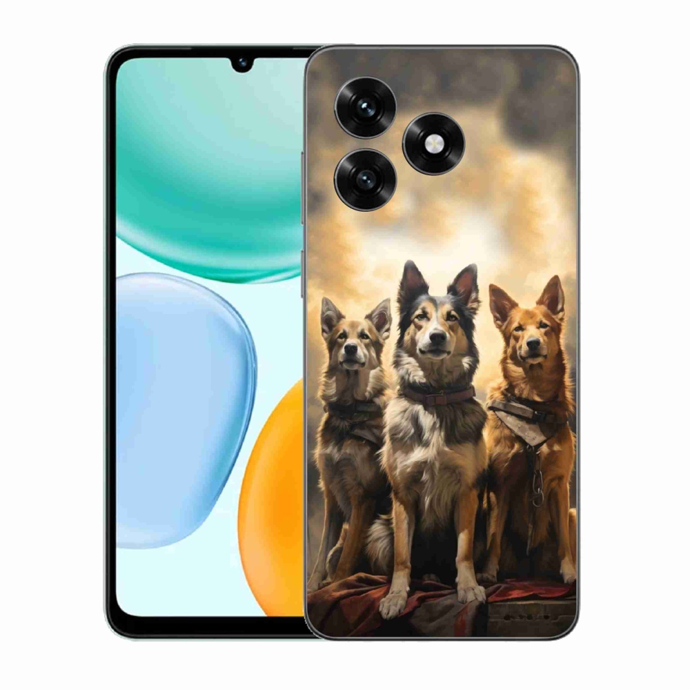 Zselés borítás mmCase a Honor X5c Plus számára - három kutya