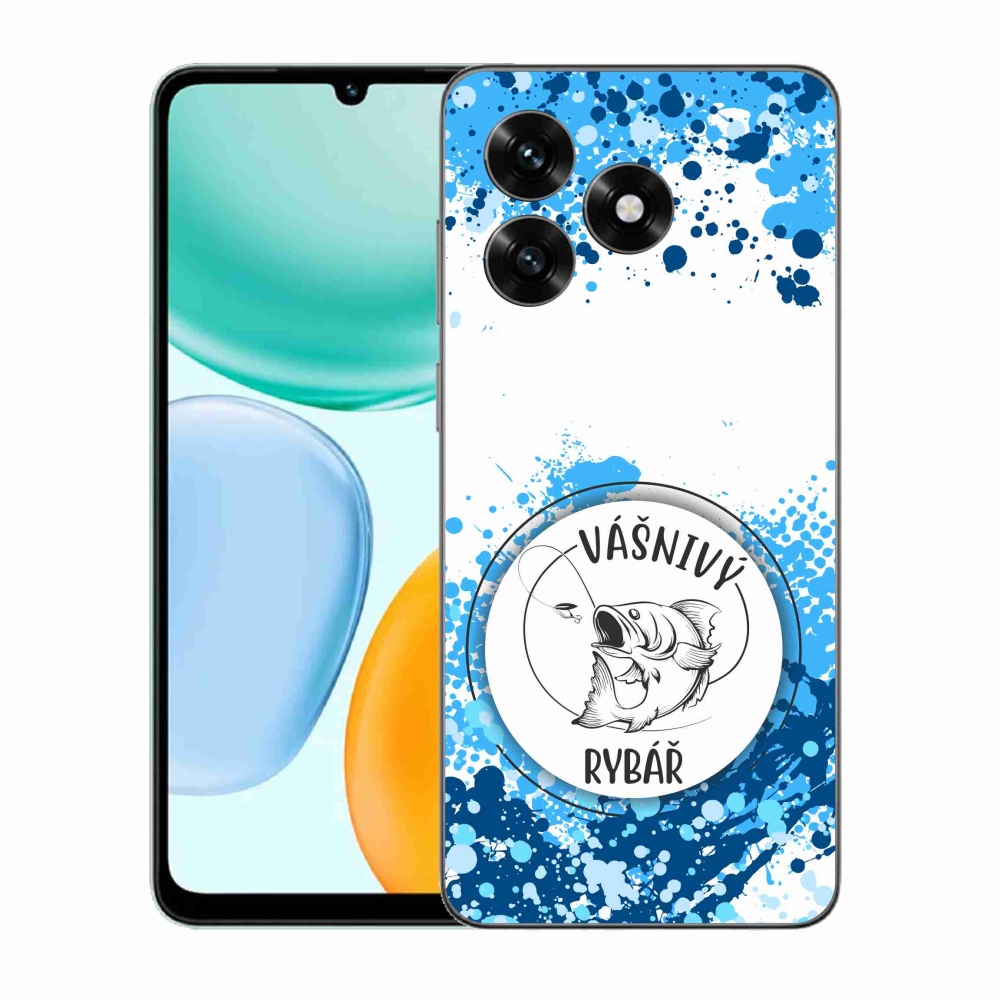 Gél borítás mmCase a Honor X5c Plus számára - szenvedélyes halász fehér háttérrel