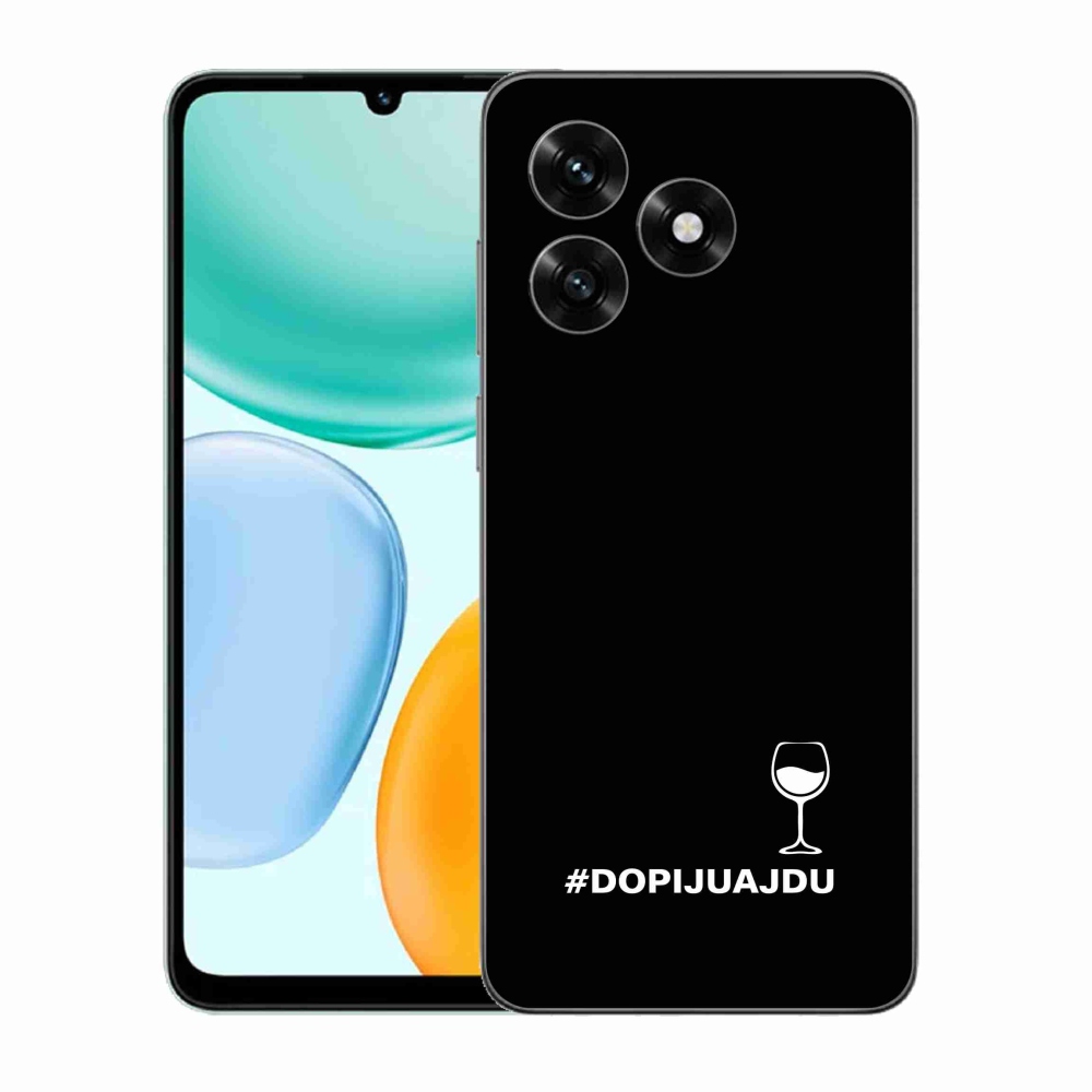 Gél borítás mmCase a Honor X5c Plus készülékhez - bor motívum fekete háttérrel