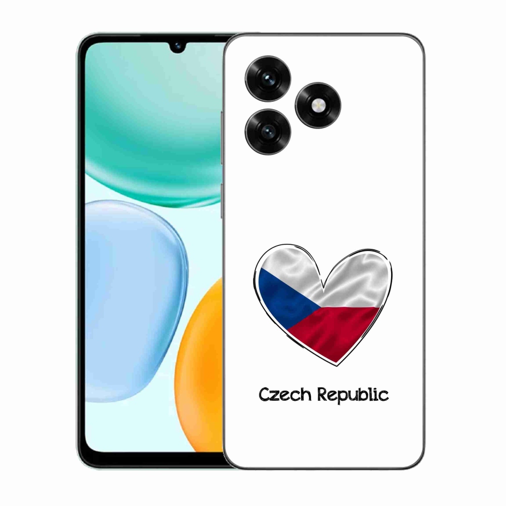 Gél borító mmCase a Honor X5c Plus számára - szív zászló fehér háttérrel