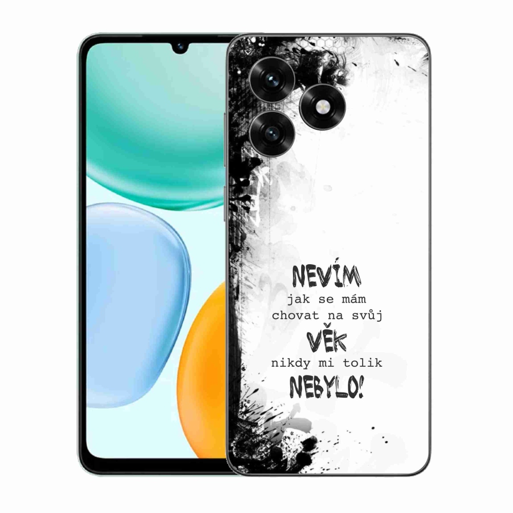 Gél borító mmCase a Honor X5c Plus számára - vicces szöveg 14 fehér háttér