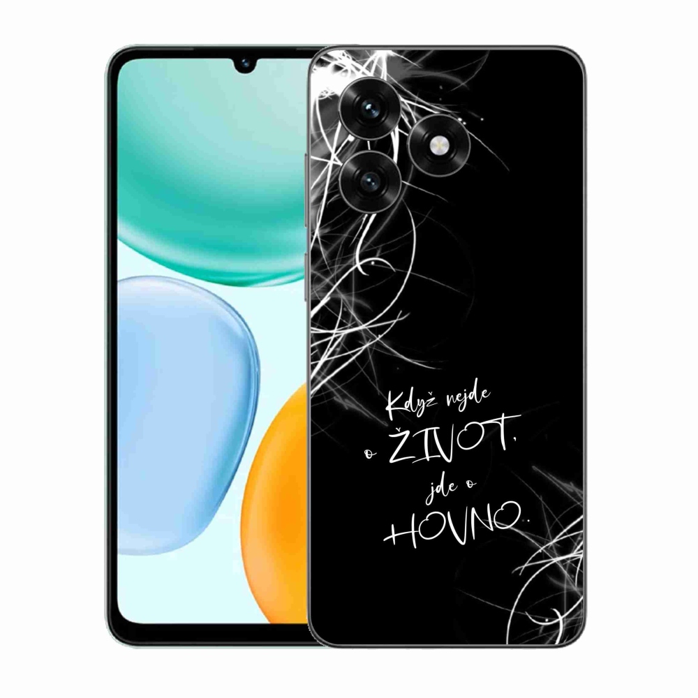 Gél borító mmCase a Honor X5c Plus számára - vicces szöveg 16 fekete háttér