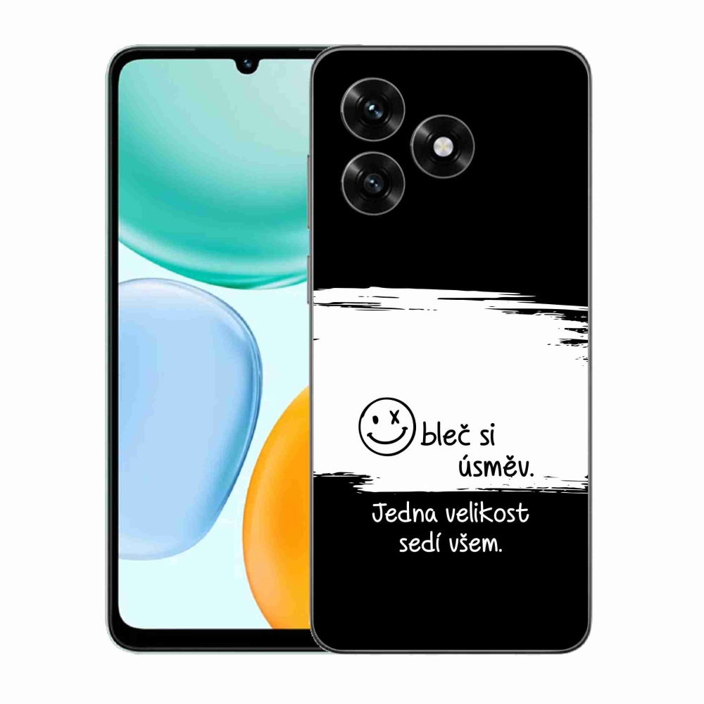 Gél borító mmCase a Honor X5c Plus-hoz - vicces szöveg 8 fekete és fehér háttérrel