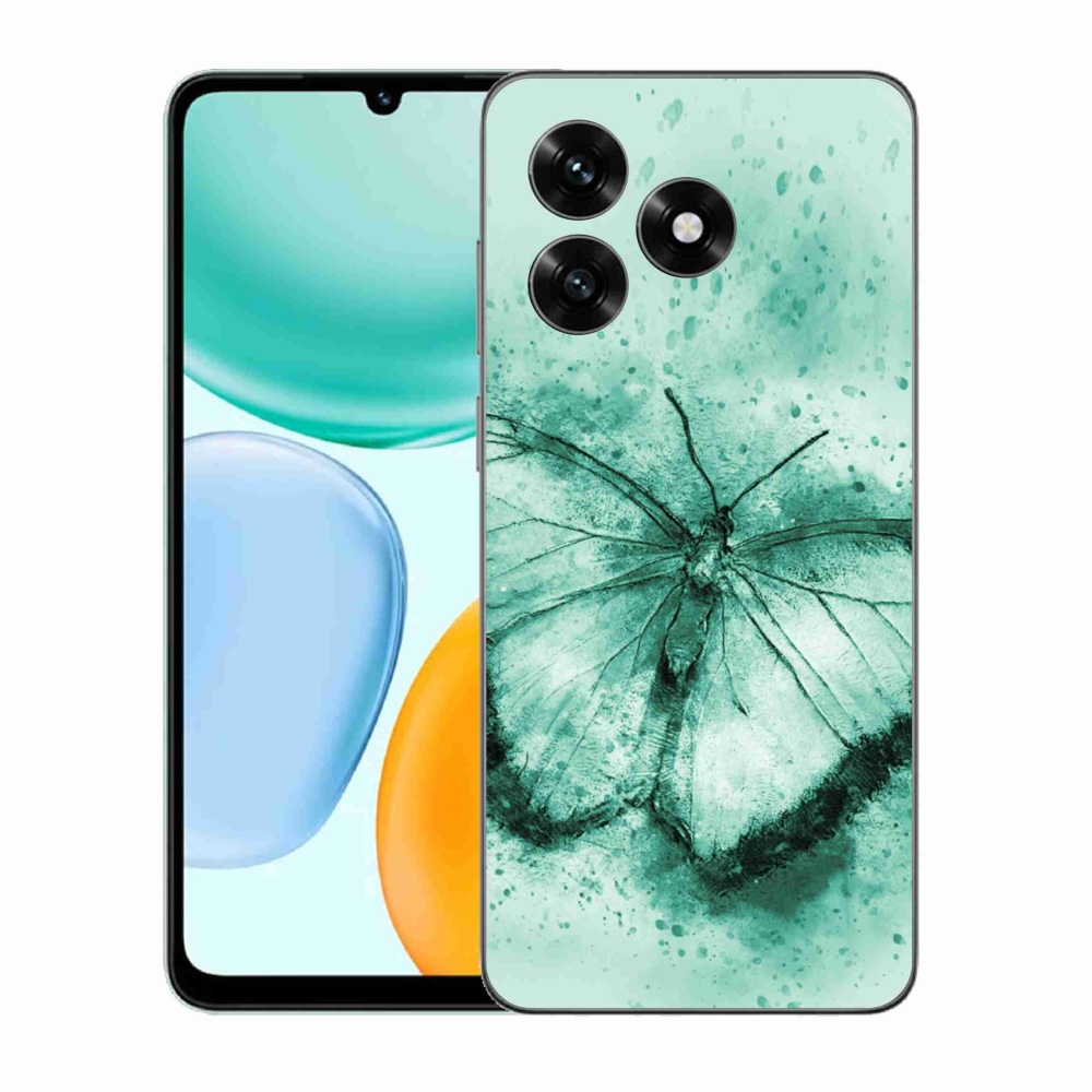 Zselés borítás mmCase a Honor X5c Plus számára - zöld pillangó