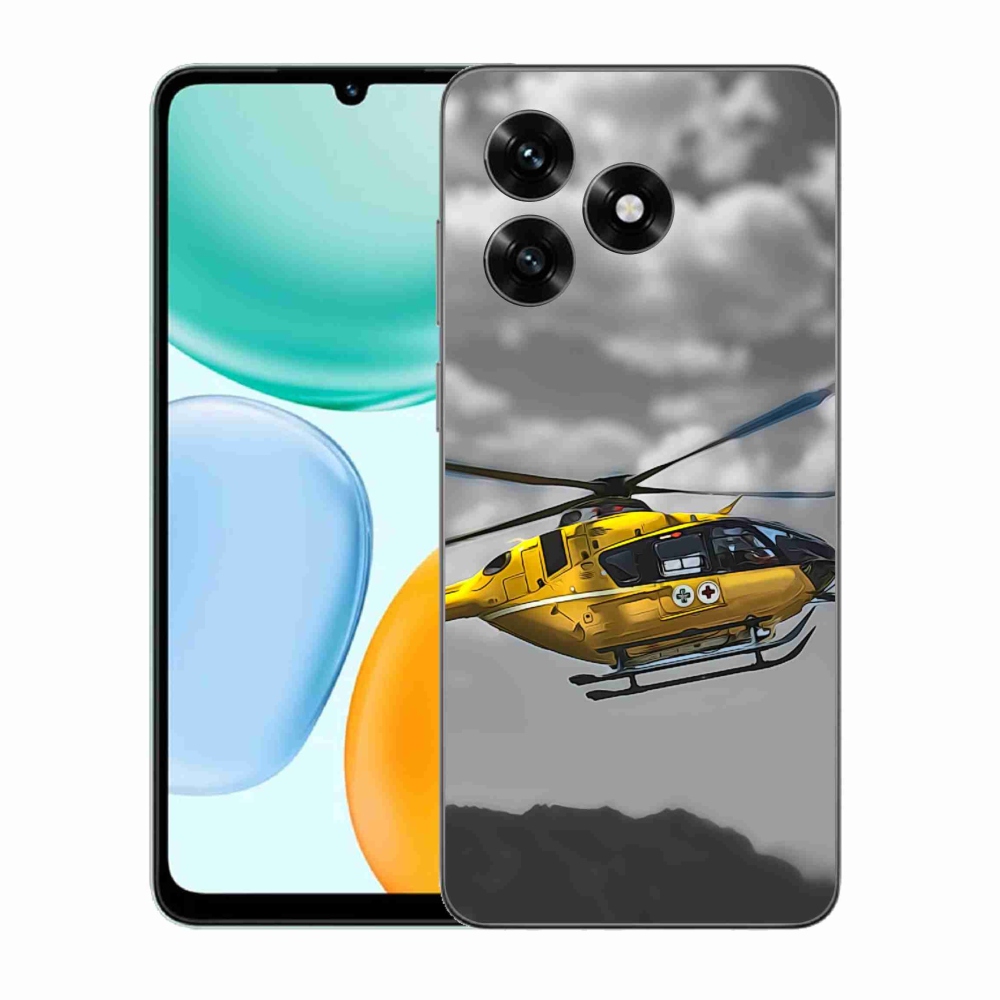 Zselés borítás mmCase a Honor X5c Plus számára - sárga helikopter