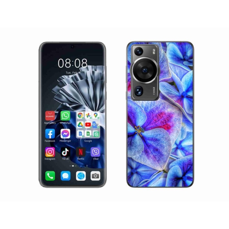 Gél védőhuzat mmCase a Huawei P60 Pro készülékhez - kék virágok 1