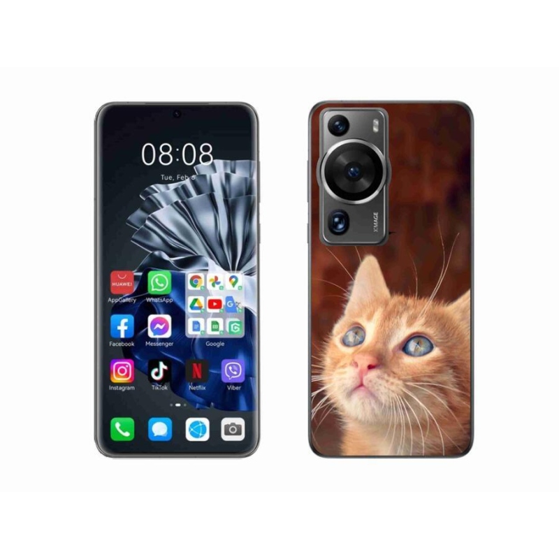 Gél borító mmCase a Huawei P60 Pro számára - pillangó és cica