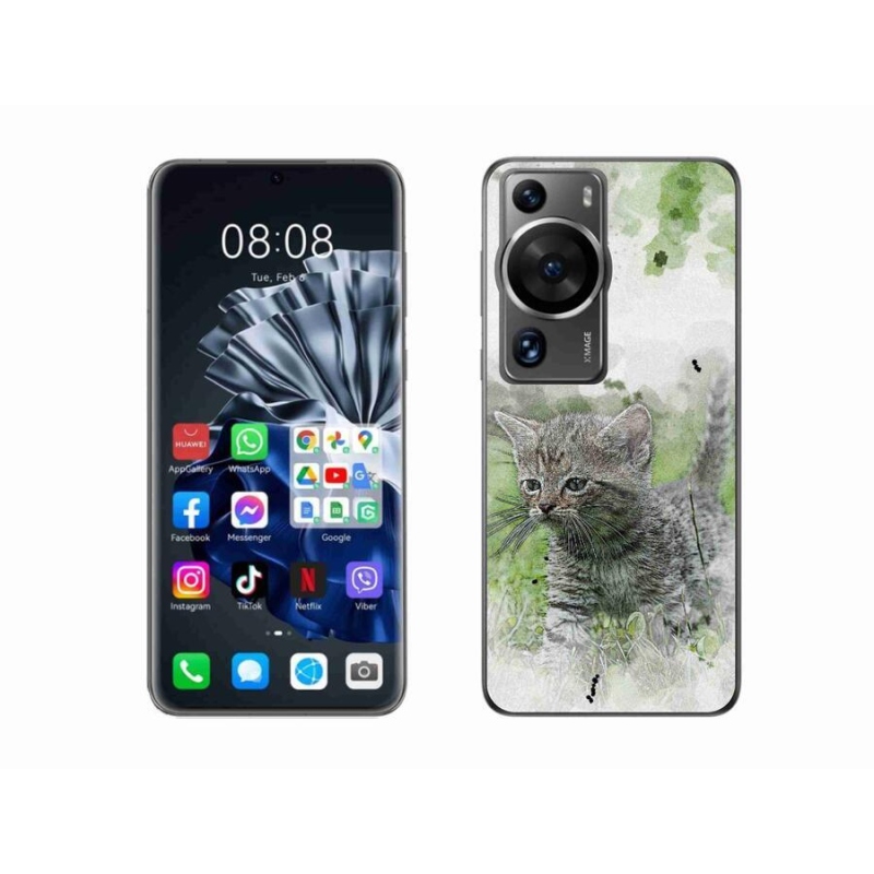 Gél borítás mmCase a Huawei P60 Pro számára - aranyos cica 1