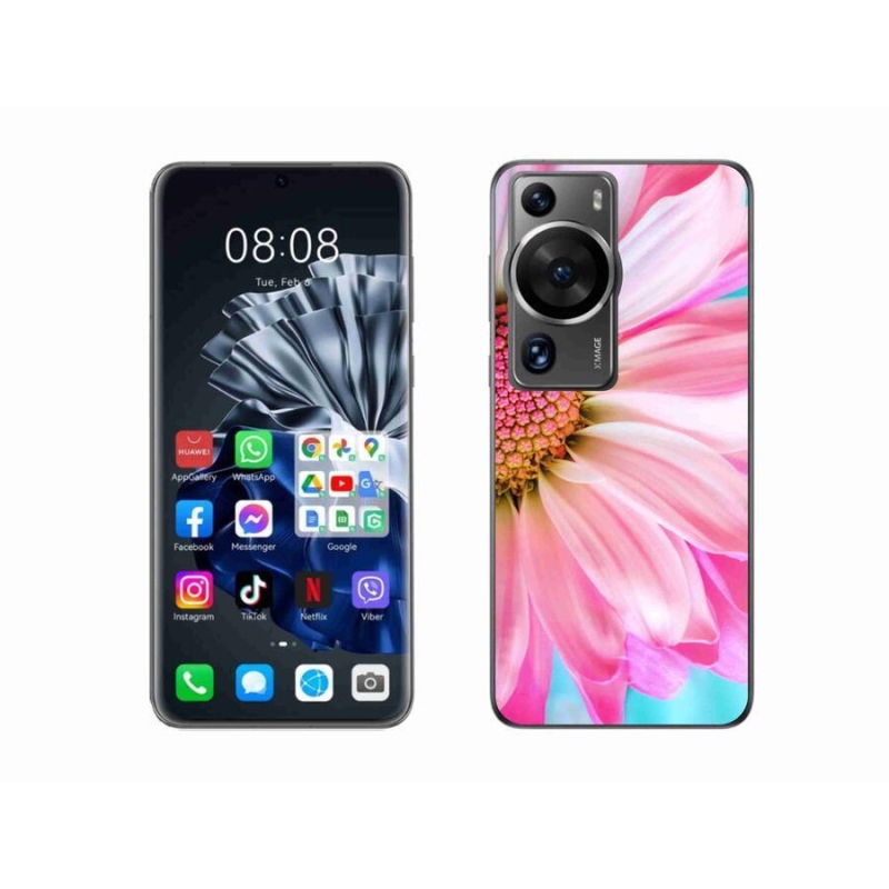Gél borítás mmCase a Huawei P60 Pro készülékhez - rózsaszín virág