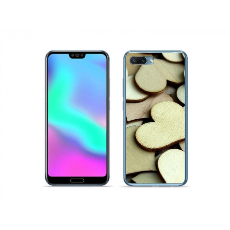 Zselés borítás mmCase a Honor 10 számára - fából készült szívek