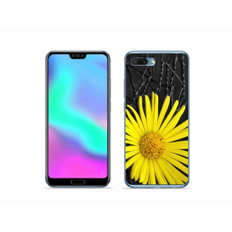 Zselés tok mmCase Honor 10 - sárga virág