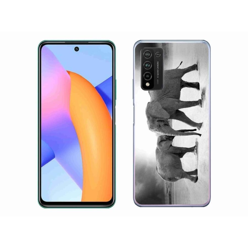 Zselés borítás mmCase a Honor 10X Lite készülékhez - fekete és fehér elefántok