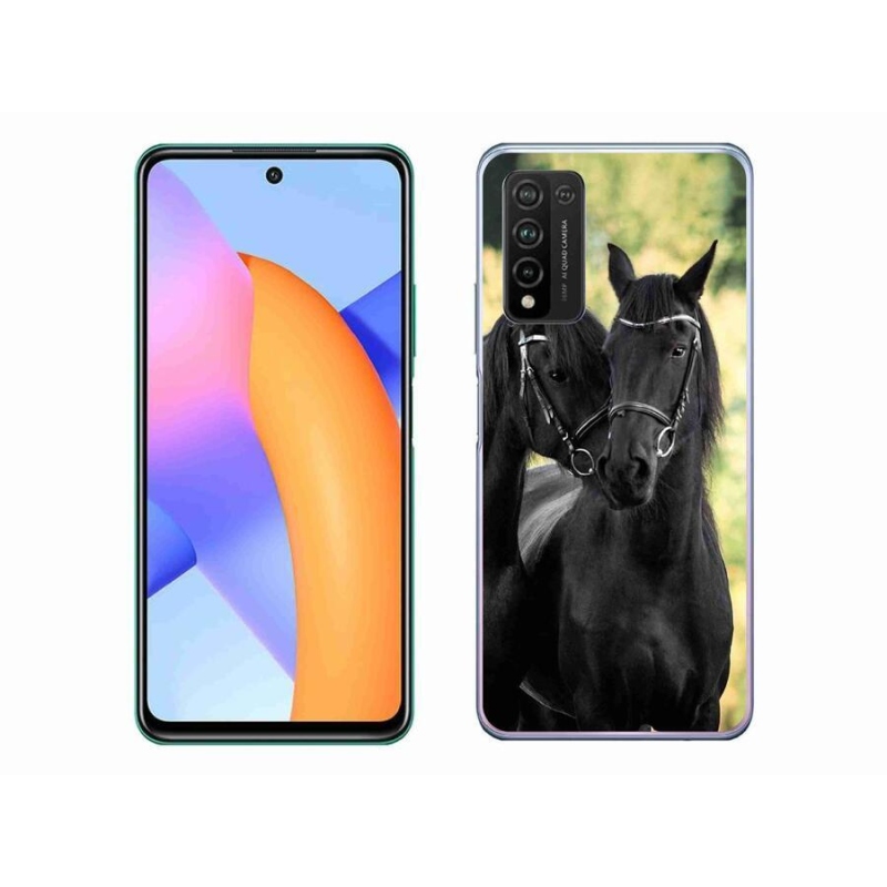 Zselés borítás mmCase a Honor 10X Lite-hoz - két fekete ló