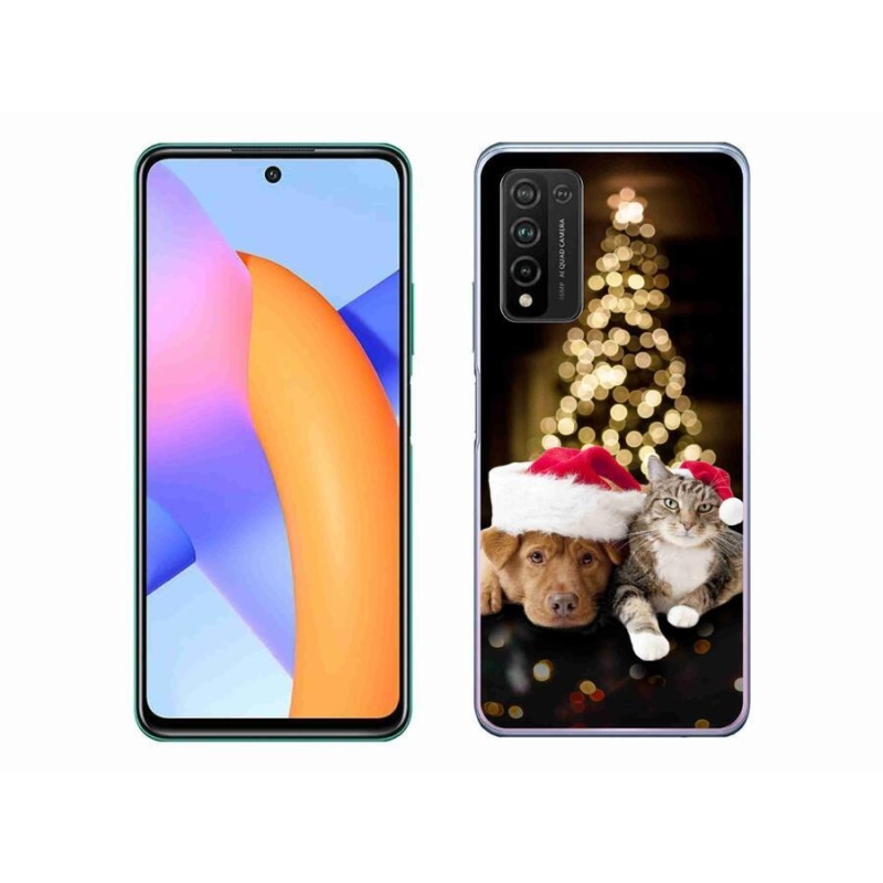 Gél borítás mmCase a Honor 10X Lite-hoz - Karácsonyi kutya és macska