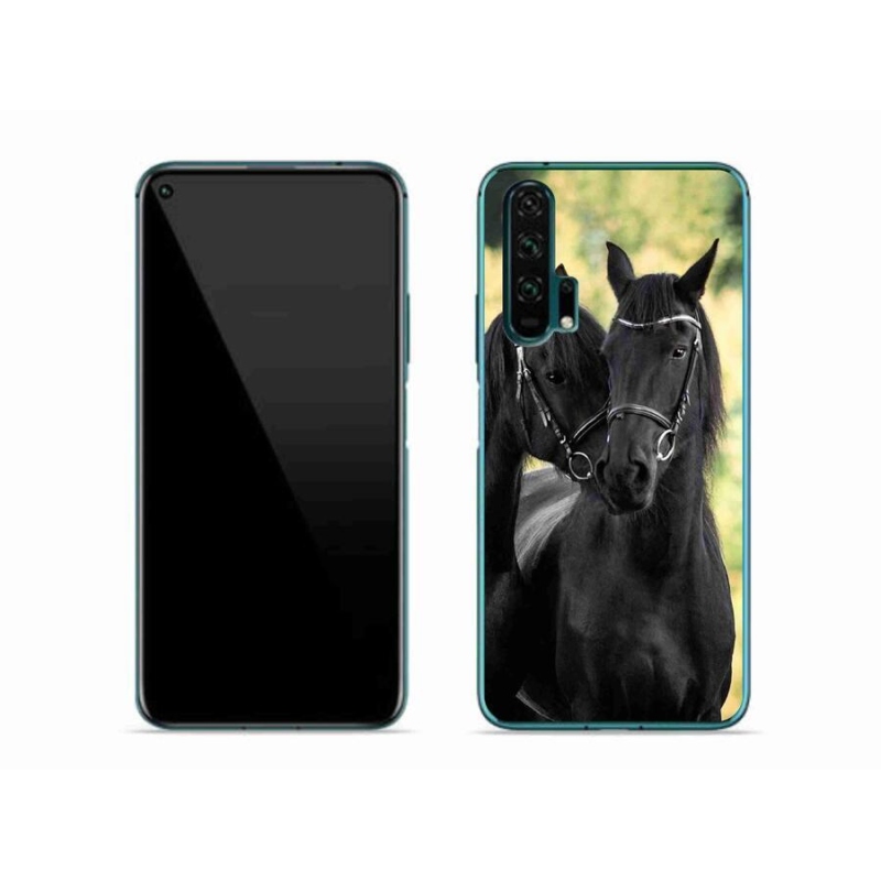 Zselés borítás mmCase a Honor 20 Pro-hoz - két fekete ló