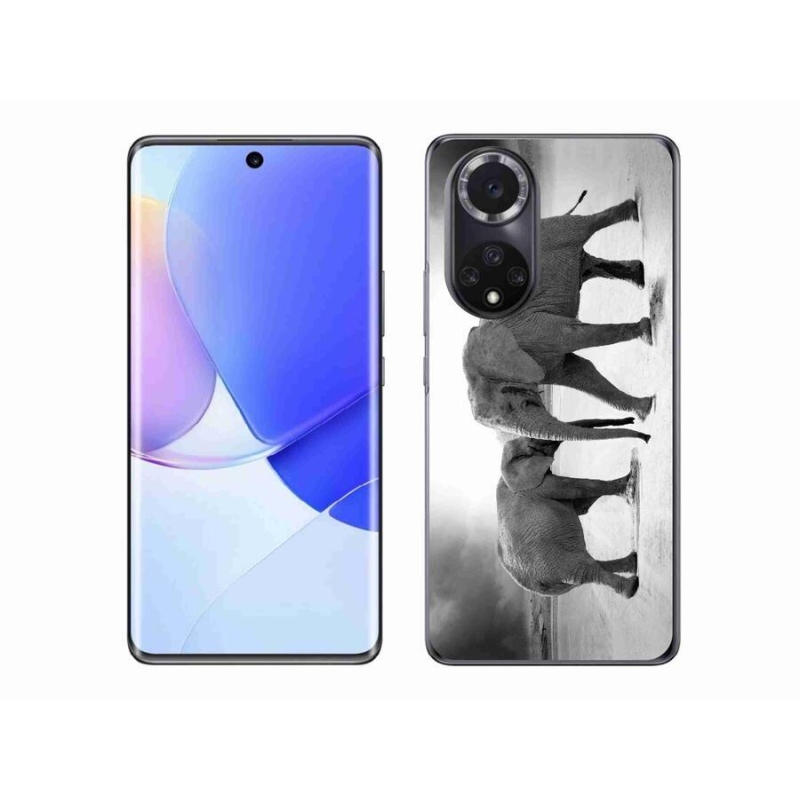 Zselés borító mmCase a Honor 50 készülékhez - fekete és fehér elefántok