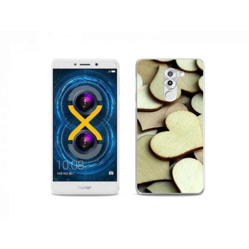 Gél borítás mmCase a Honor 6X-hez - fából készült szívek