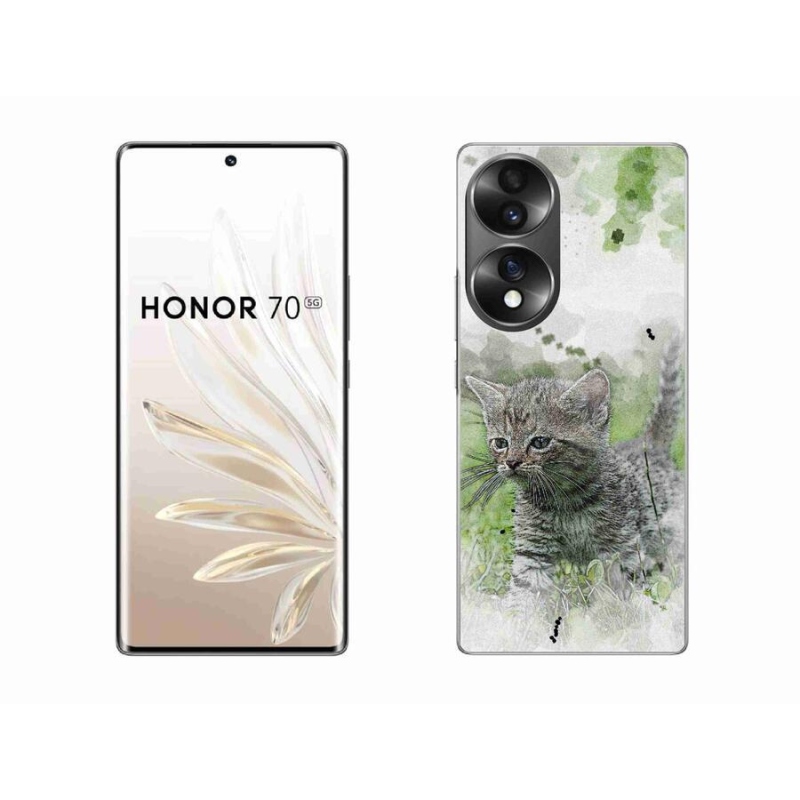 Zselés borító mmCase a Honor 70 készülékhez - aranyos cica 1
