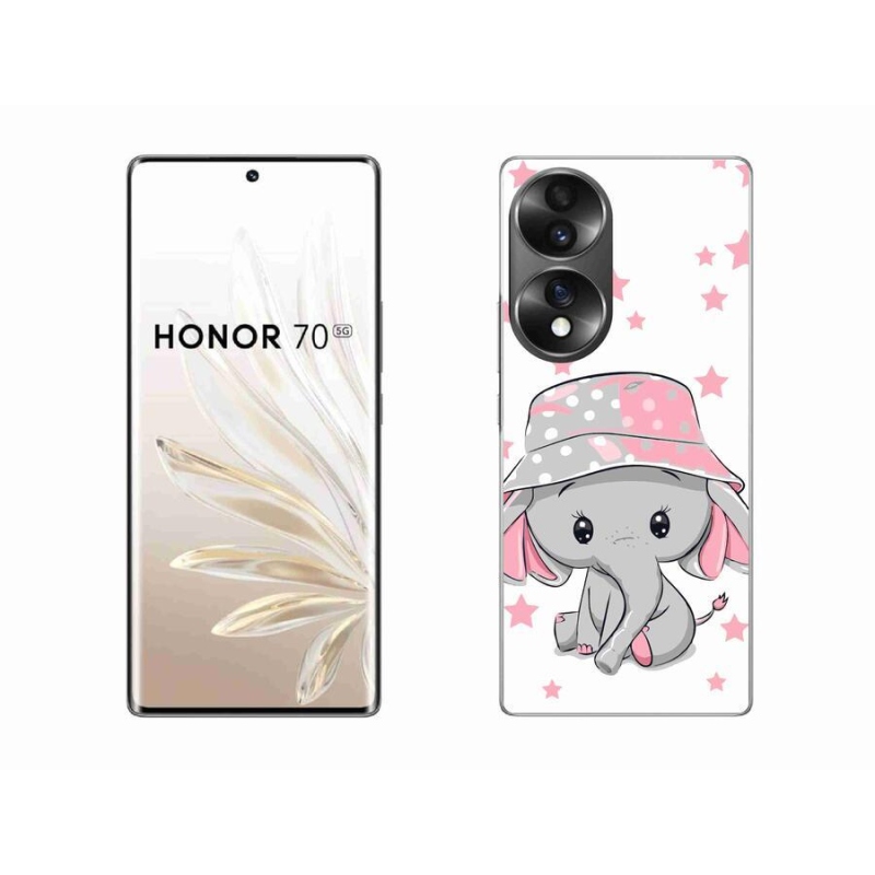 Zselés borító mmCase a Honor 70 készülékhez - rózsaszín elefánt