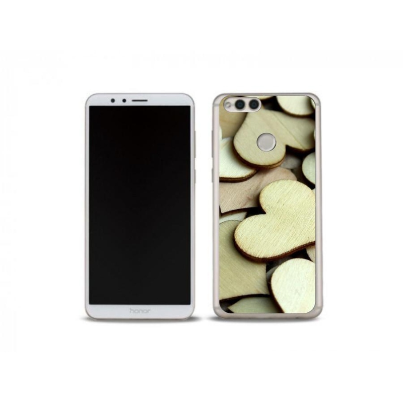 Gél borítás mmCase a Honor 7X-hez - fából készült szívek