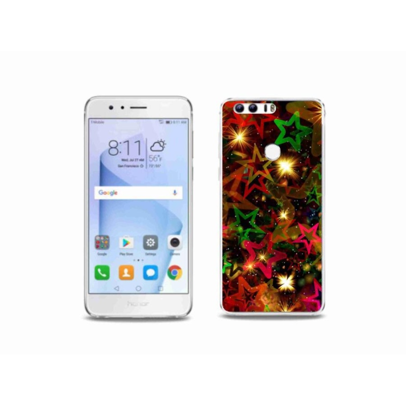 Zselés borítás mmCase a Honor 8-hoz - színes csillagok