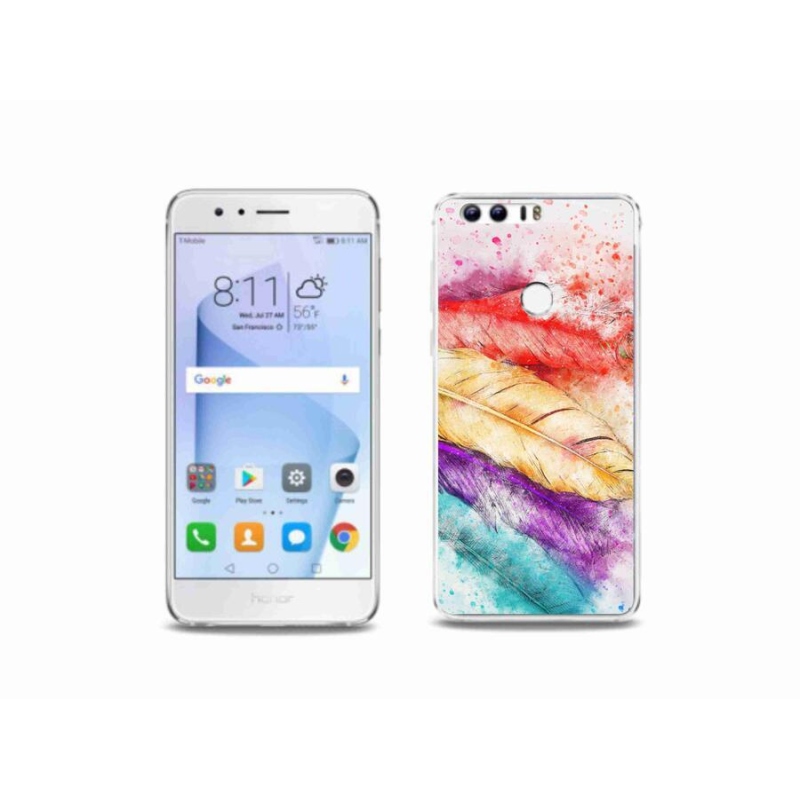 Zselés borítás mmCase a Honor 8-hoz - színes tollakkal