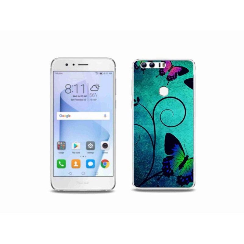 Gél borító mmCase a Honor 8-hoz - színes pillangók