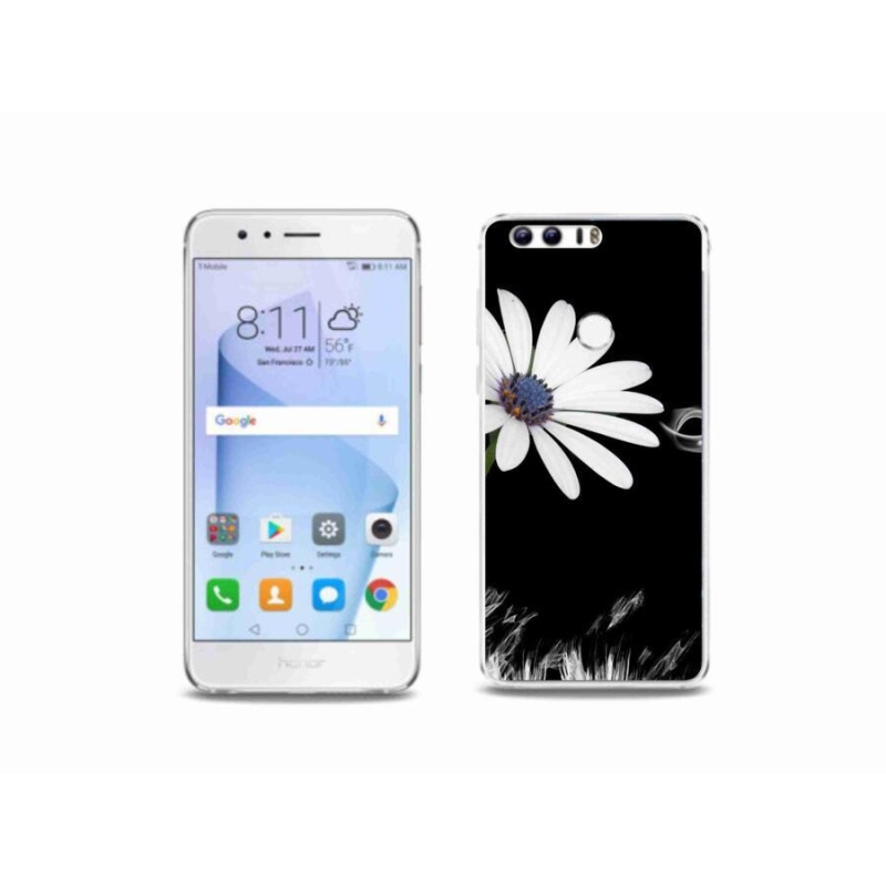 Zselés borítás mmCase a Honor 8-hoz - fehér virág
