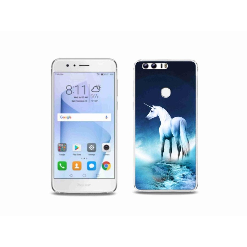 Zselés borítás mmCase a Honor 8-hoz - fehér egyszarvú