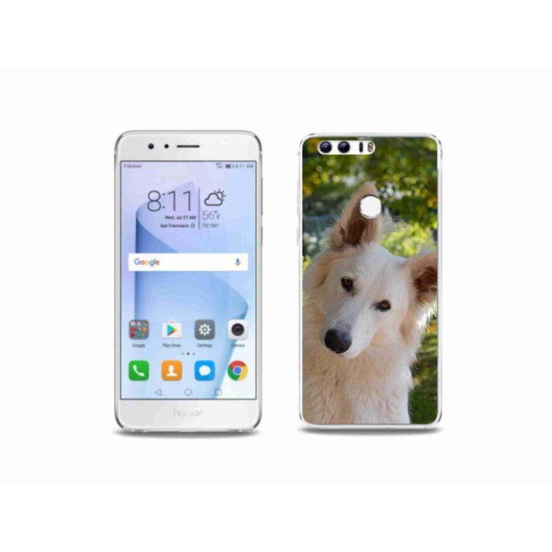 Zselés borítás mmCase a Honor 8-hoz - fehér svájci juhász 1