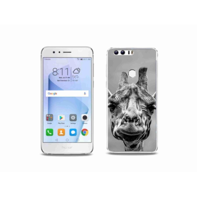 Zselés borítás mmCase a Honor 8-hoz - fekete-fehér zsiráf