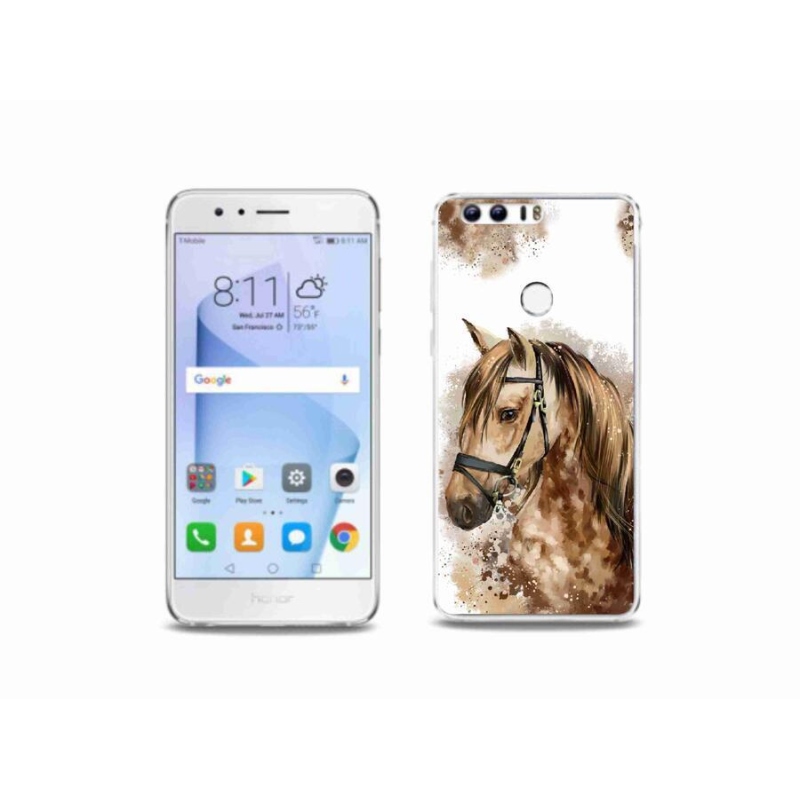 Zselés borítás mmCase a Honor 8-hoz - barna rajzfilm ló