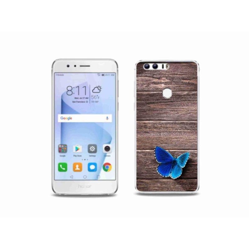 Zselés borítás mmCase a Honor 8-hoz - kék pillangó 1