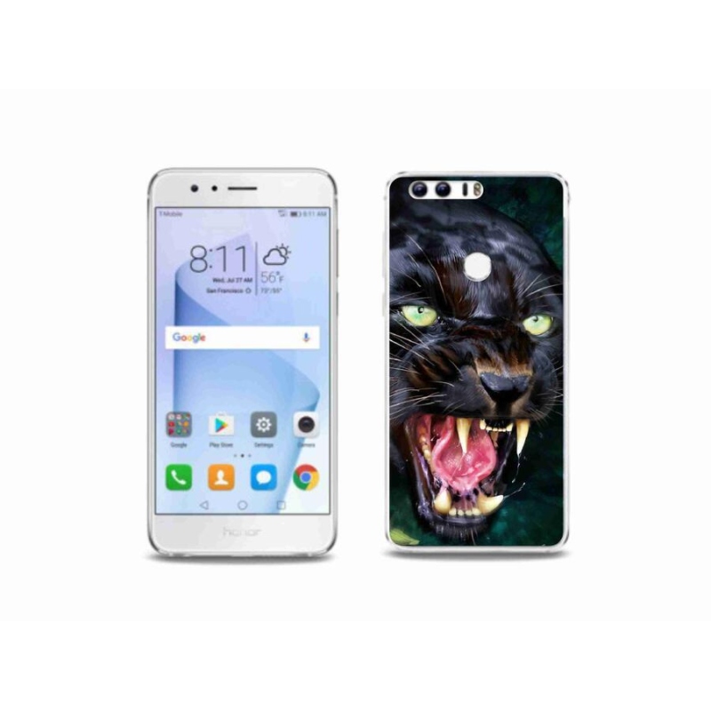 Gél borítás mmCase a Honor 8-hoz - dühös fekete párduc