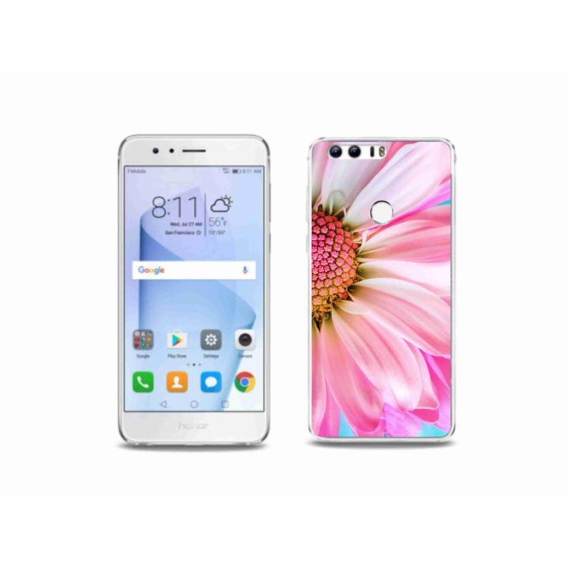 Zselés borítás mmCase a Honor 8-hoz - rózsaszín virág