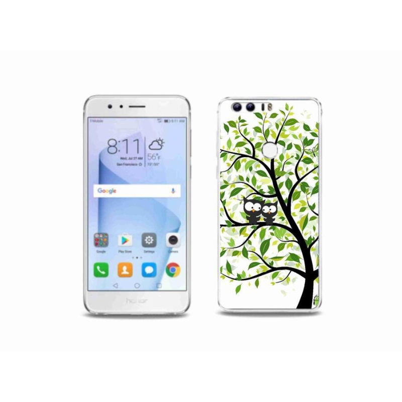 Zselés borító mmCase a Honor 8-hoz - baglyok a fán