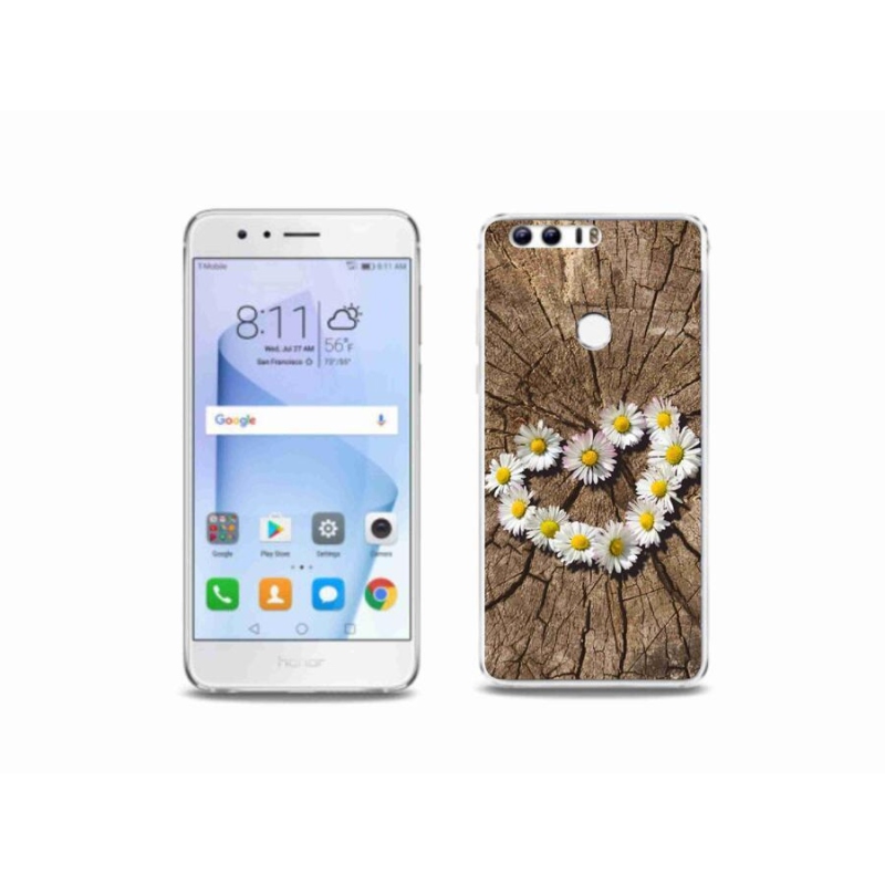 Zselés borítás mmCase a Honor 8-hoz - százszorszépek szíve