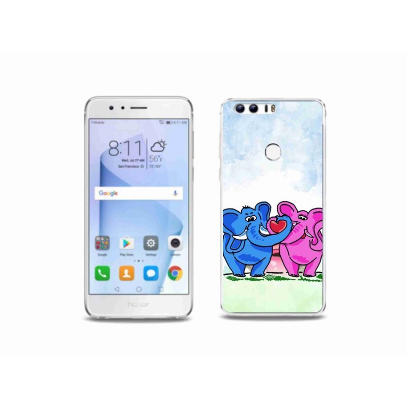 Gél borítás mmCase a Honor 8-hoz - szerelmes elefántok