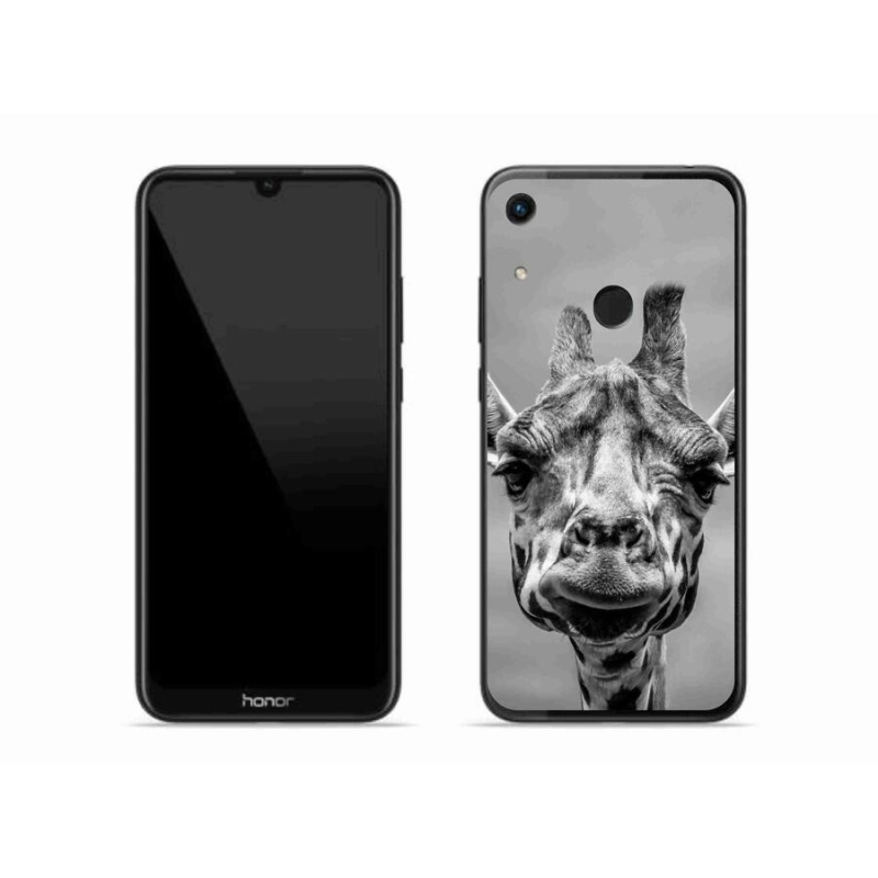 Zselés borítás mmCase a Honor 8A számára - fekete-fehér zsiráf