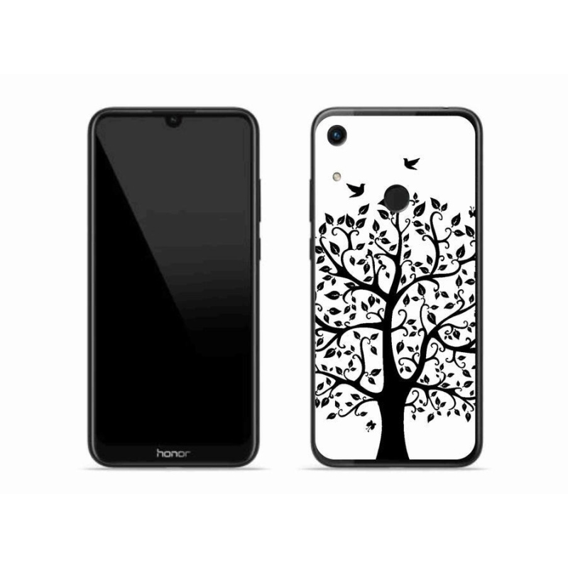 Zselés borítás mmCase a Honor 8A számára - fekete-fehér fa